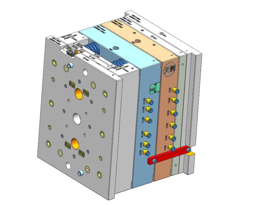 全3D設(shè)計電池盒冷流道小水口注塑模具